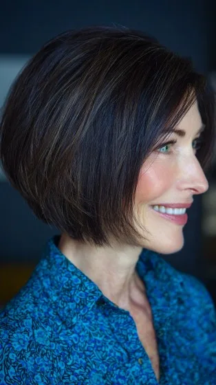 Classic Stacked Bob with Subtle Highlights