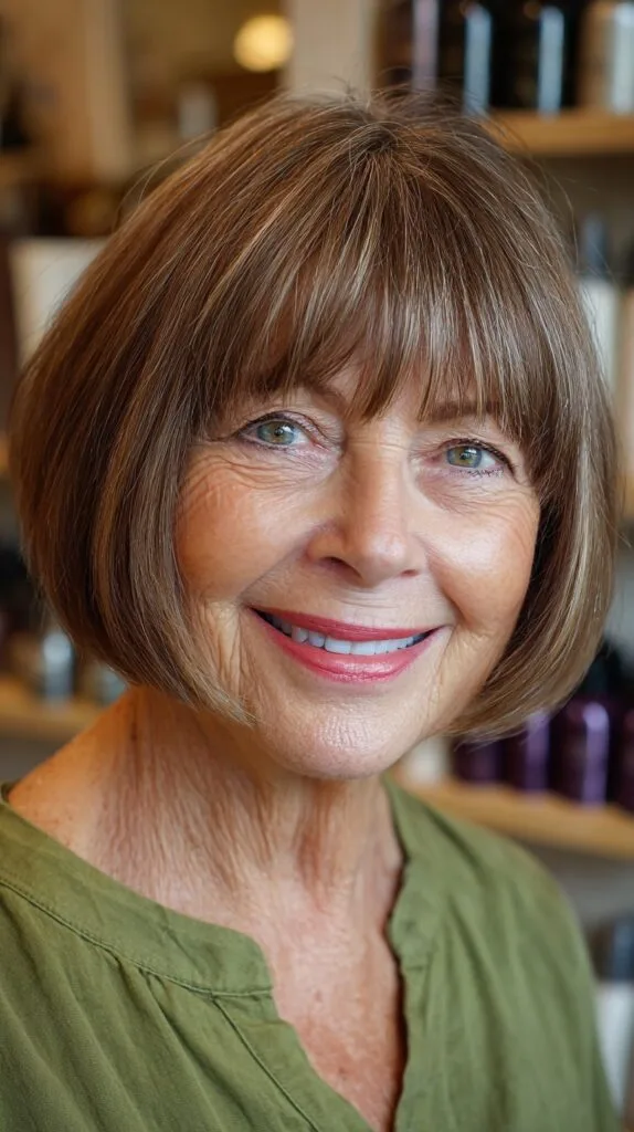 Classic Textured Bob with Soft Fringe
