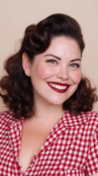 Classic Vintage-Inspired Curly Hairstyle with Volume
