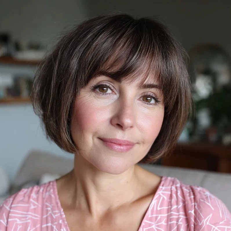 Contemporary Textured Bob with Soft Bangs