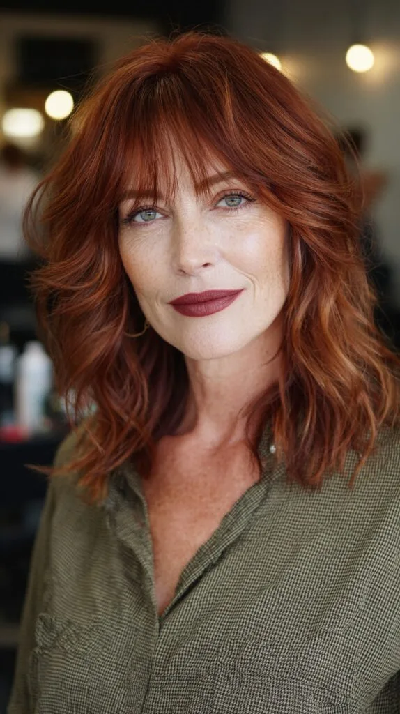 Copper Layered Tousle with Face-Framing Highlights