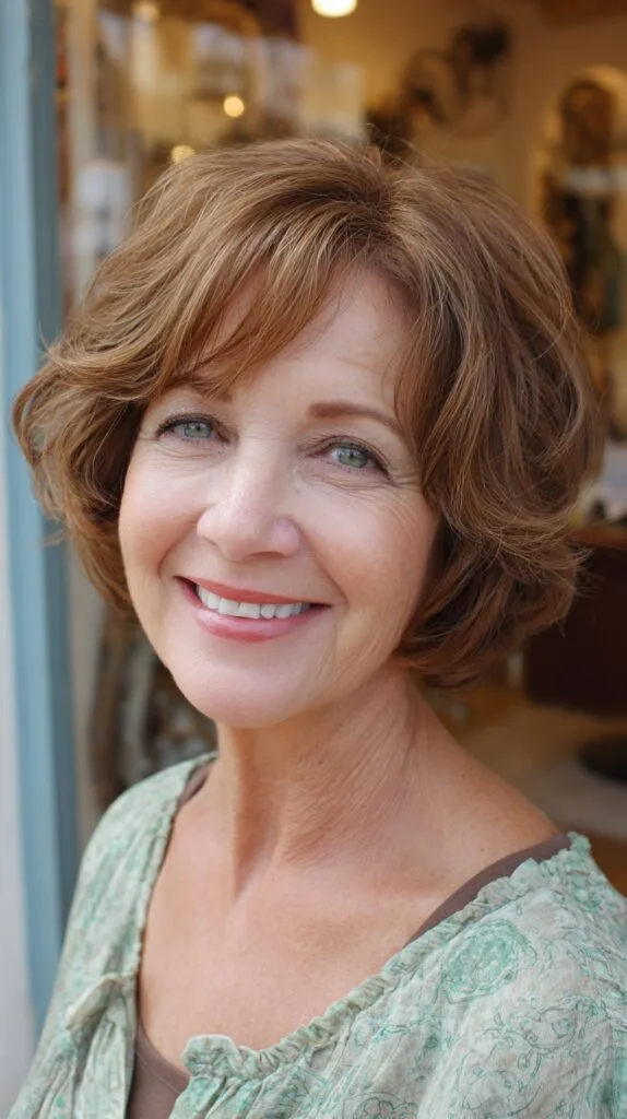 Draped Stacked Bob with Side-Swept Fringe