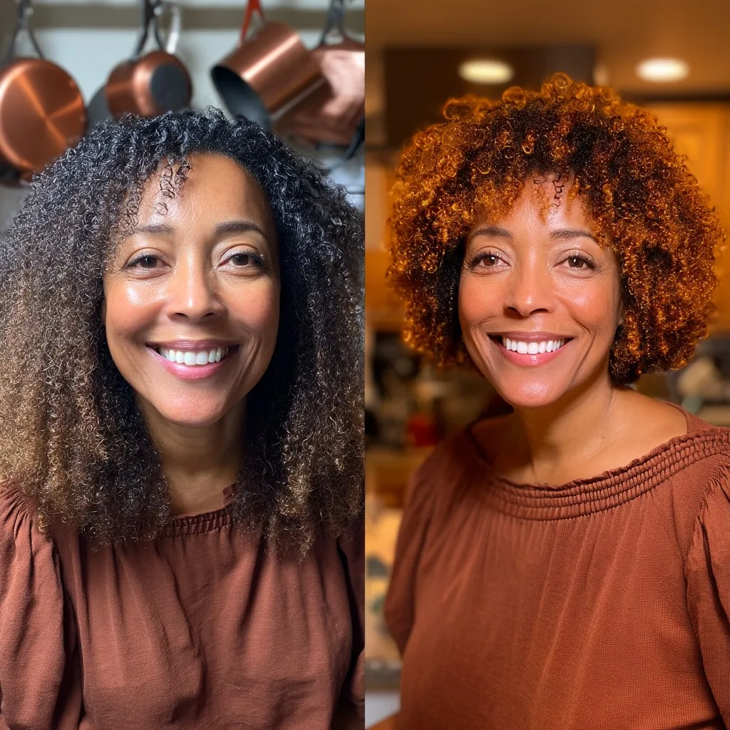 Dynamic Curly Shoulder-Length Cut with Bold Highlights
