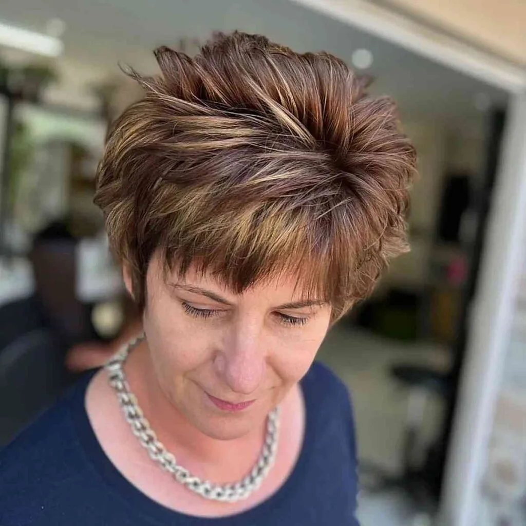 Edgy Cropped Cut with Bangs for Ladies Over Fifty