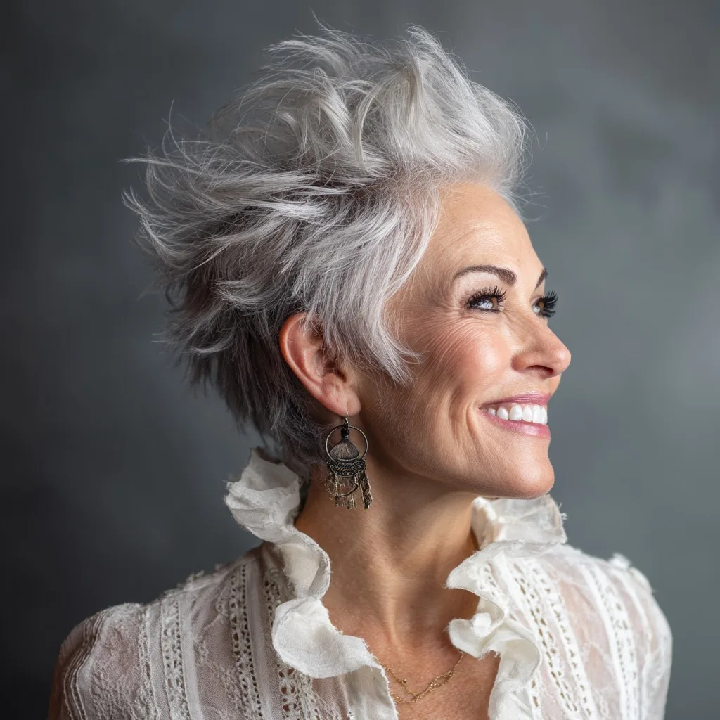 Edgy Textured Short Haircut with Lively Volume