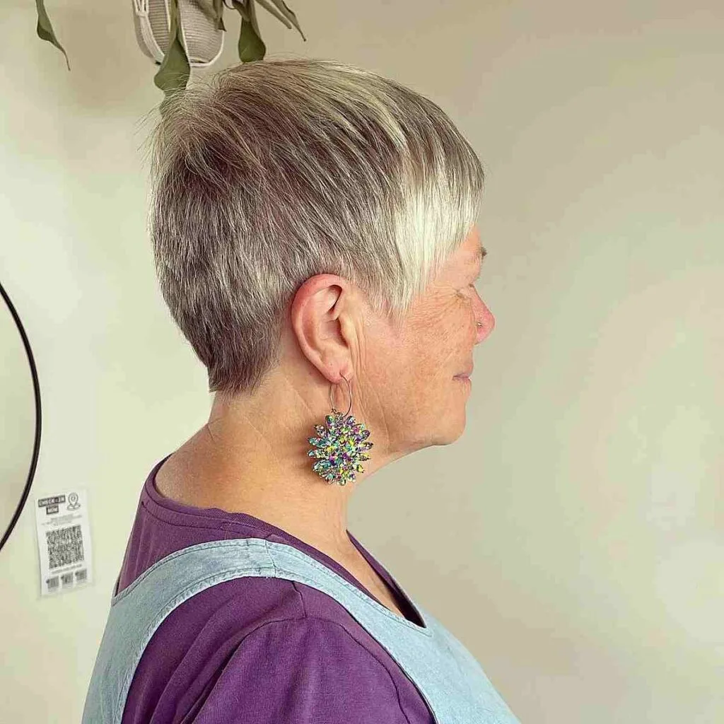 Effortless Extra Short Tapered Hairstyle for a Lady in Her 50s