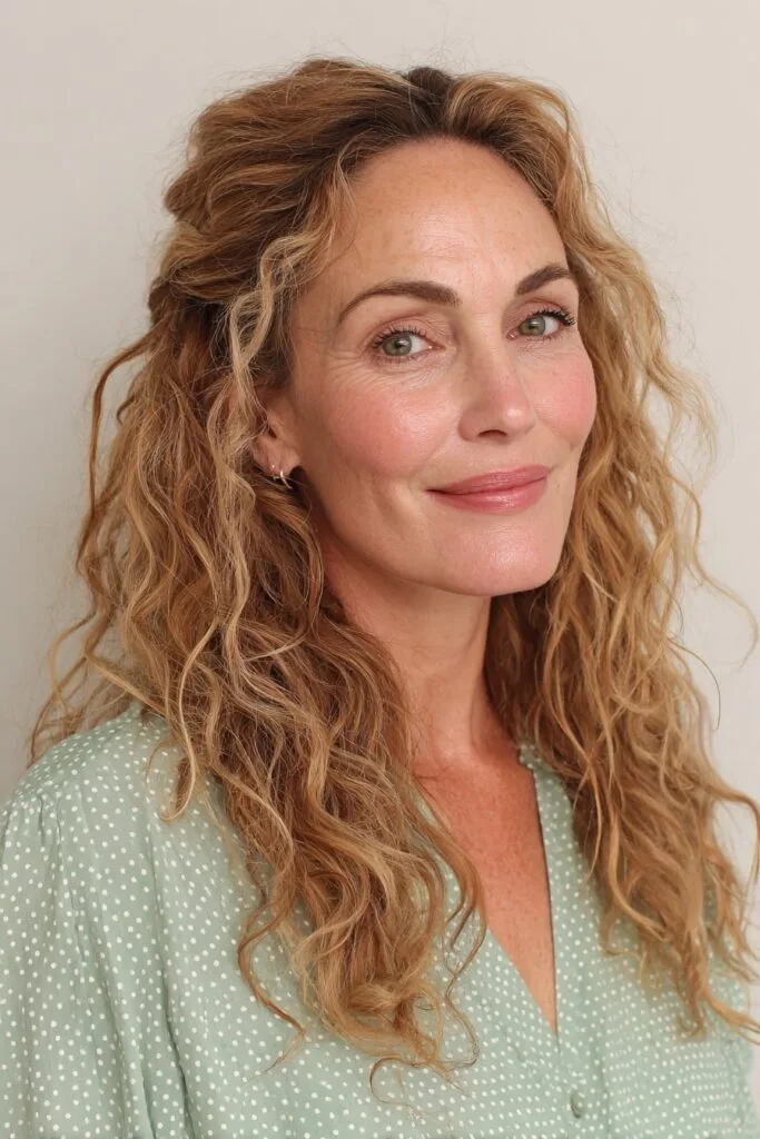Effortless Long Loose Curls with Natural Texture