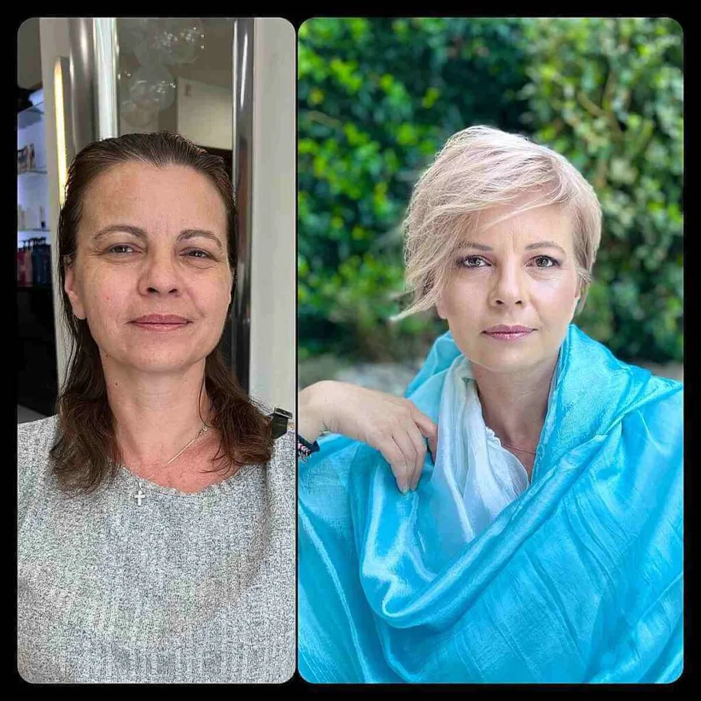 Effortless Side-Swept Look for Short Haired Women Over 50