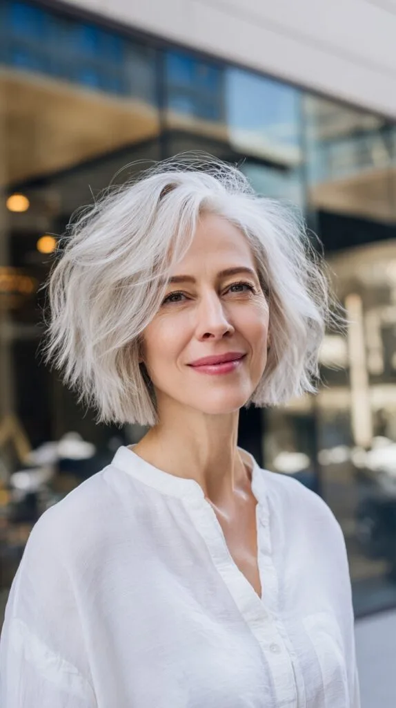 Effortless Silver Waves with Textured Ends