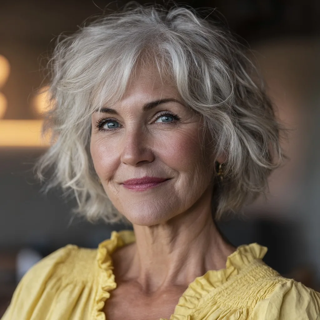 Effortless Tousled Ash Blonde Bob with Soft Layers