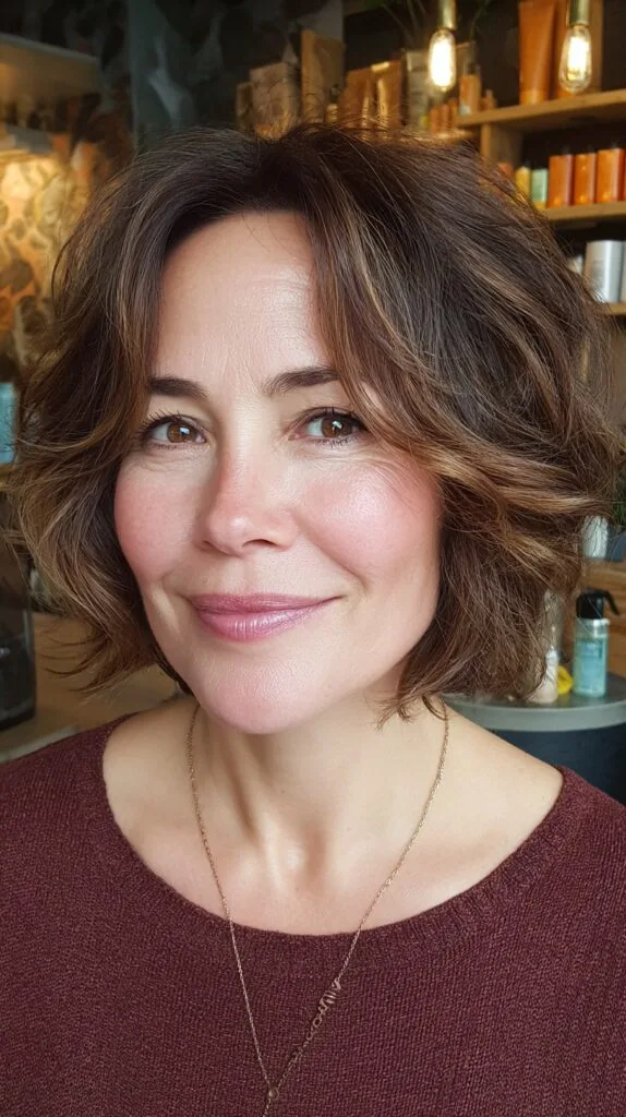 Effortlessly Chic Layered Bob with Soft Waves
