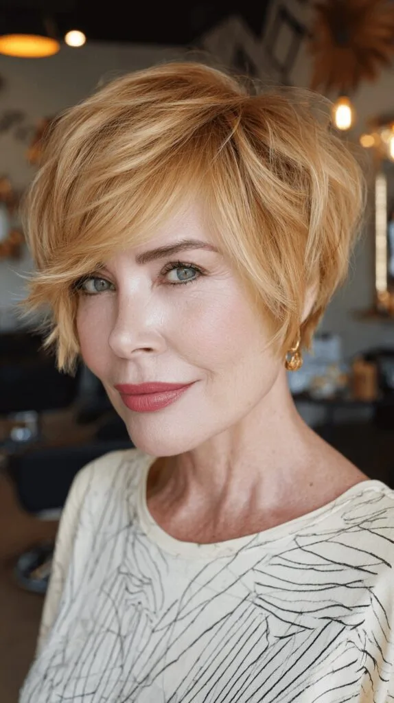 Effortlessly Chic Stacked Pixie Cut with Soft Layers