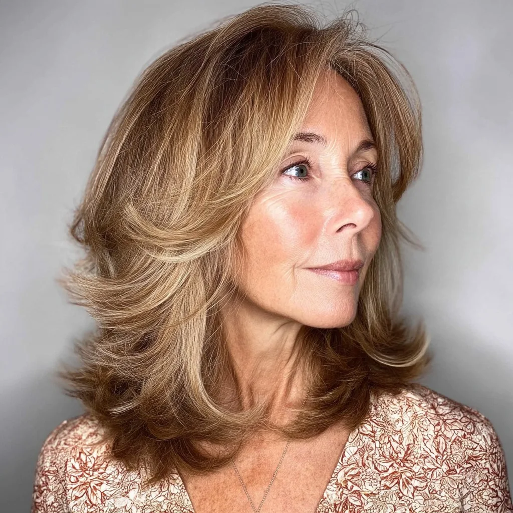 Effortlessly Layered Mid-Length Hair with Natural Texture