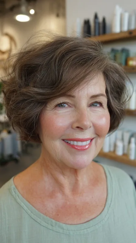 Effortlessly Playful Jagged Bob with Soft Volume