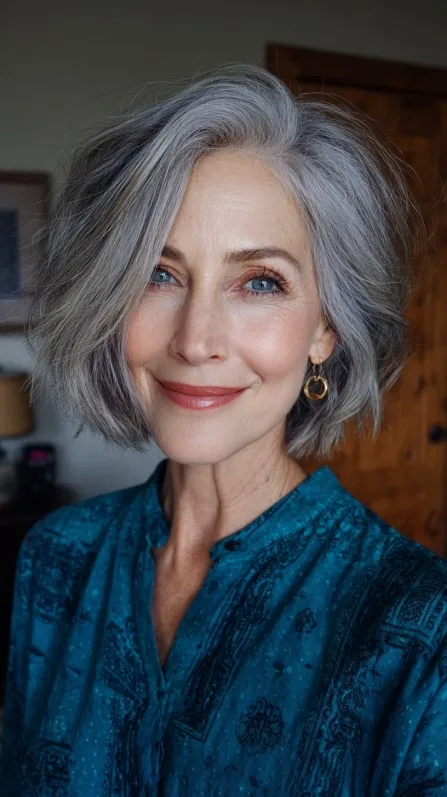 Effortlessly Stylish Jagged Bob with Soft Waves