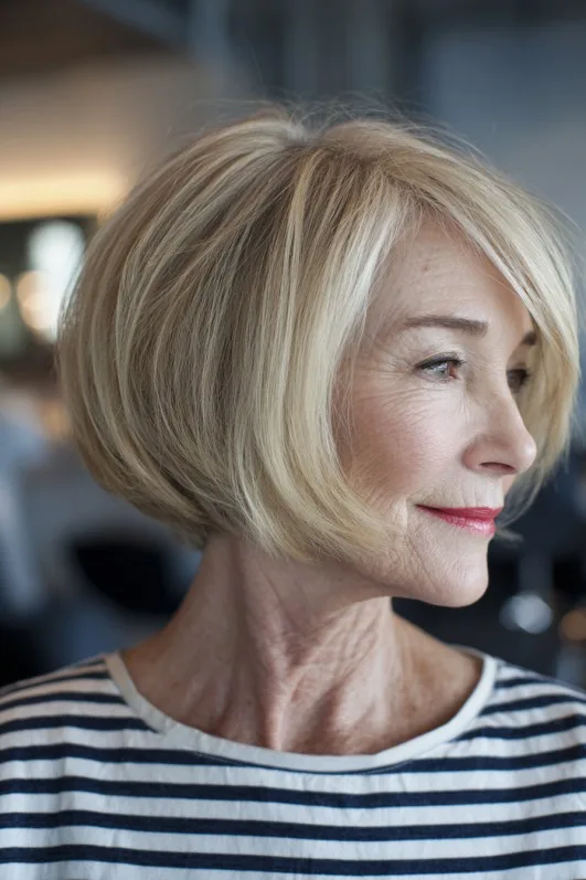 Elegant Blunt Wedge Bob with Soft Face-Framing Layers