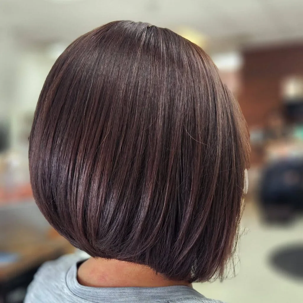 Elegant Deep Burgundy Blunt Bob with Subtle Layers