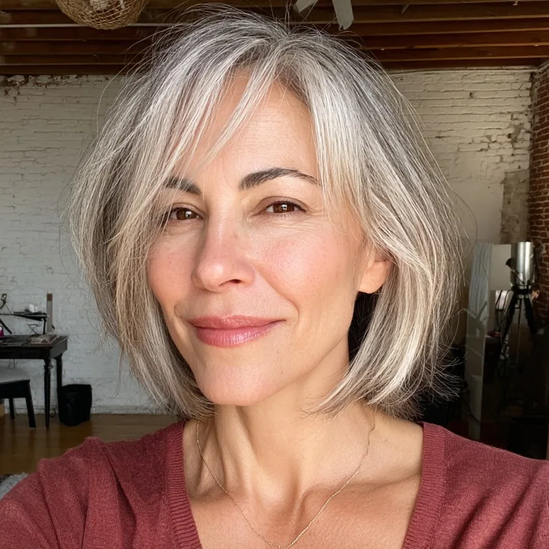 Elegant Layered Bob with Subtle Highlights