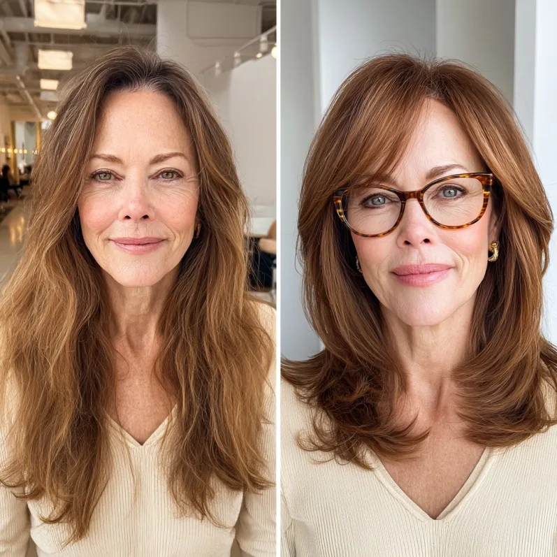 Elegant Layered Cut with Soft Face-Framing Highlights