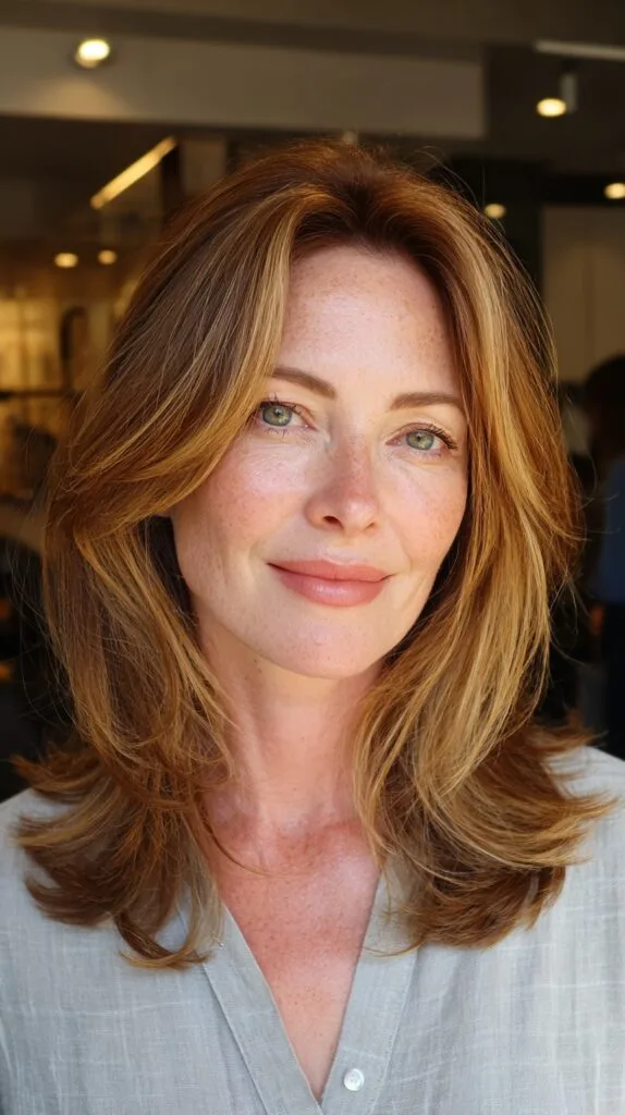 Elegant Layered Haircut with Subtle Highlights