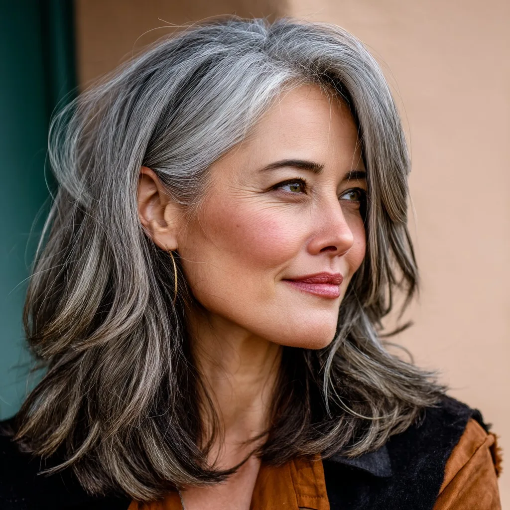 Elegant Layered Mid-Length Cut with Soft Waves