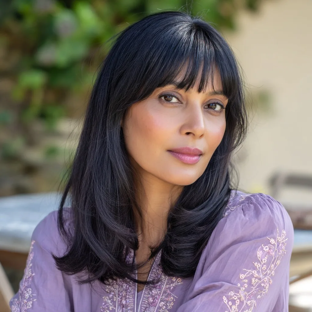 Elegant Long Cut with Subtle Bangs