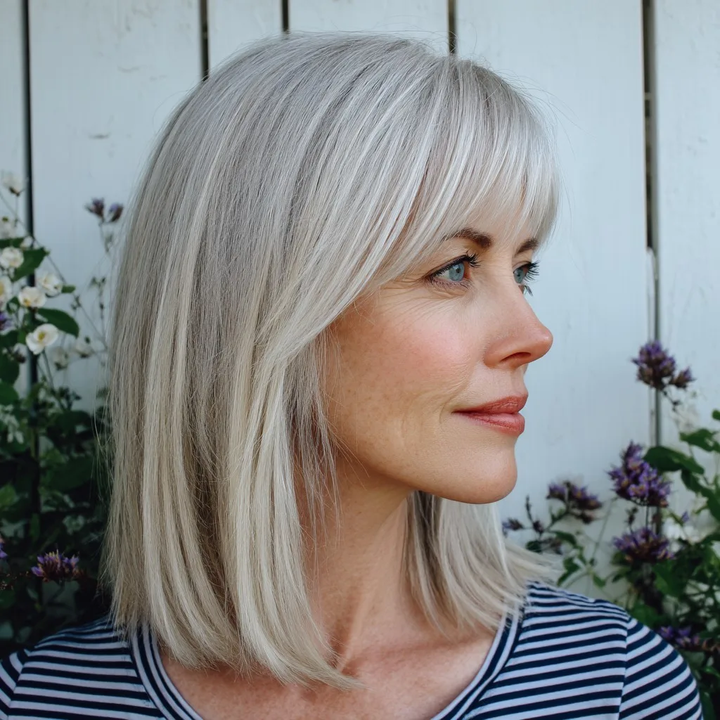 Elegant Long Layered Cut with Soft Bangs