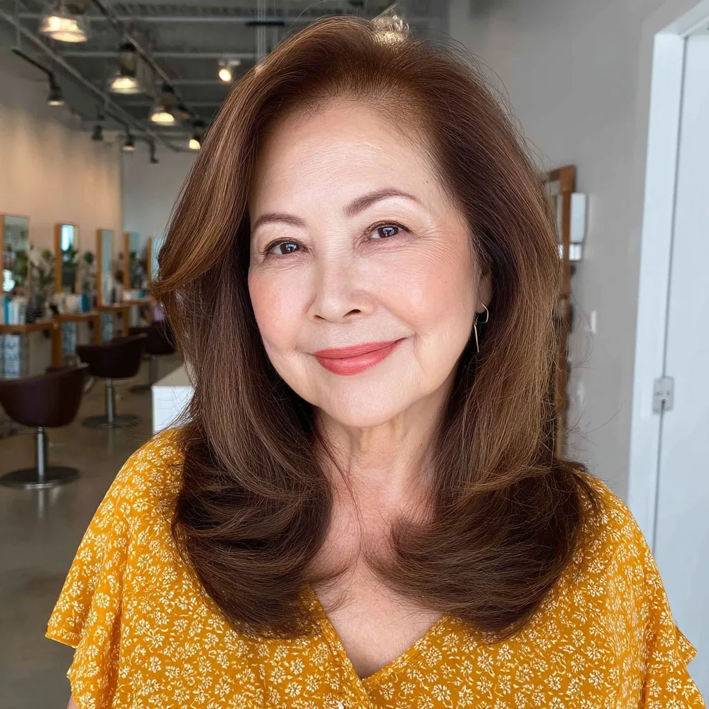 Elegant Long Layered Cut with Soft Face-Framing Layers
