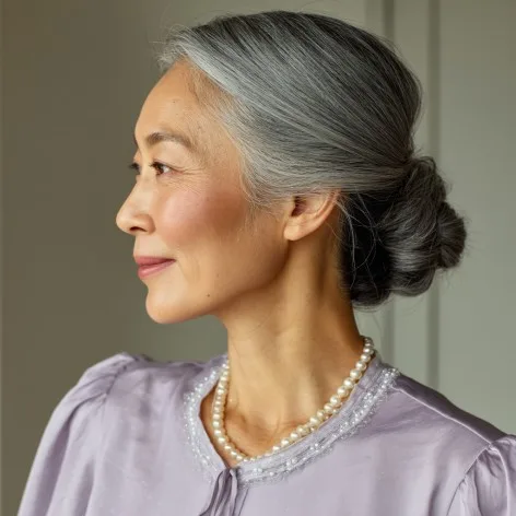 Elegant Low Bun with Soft Volume