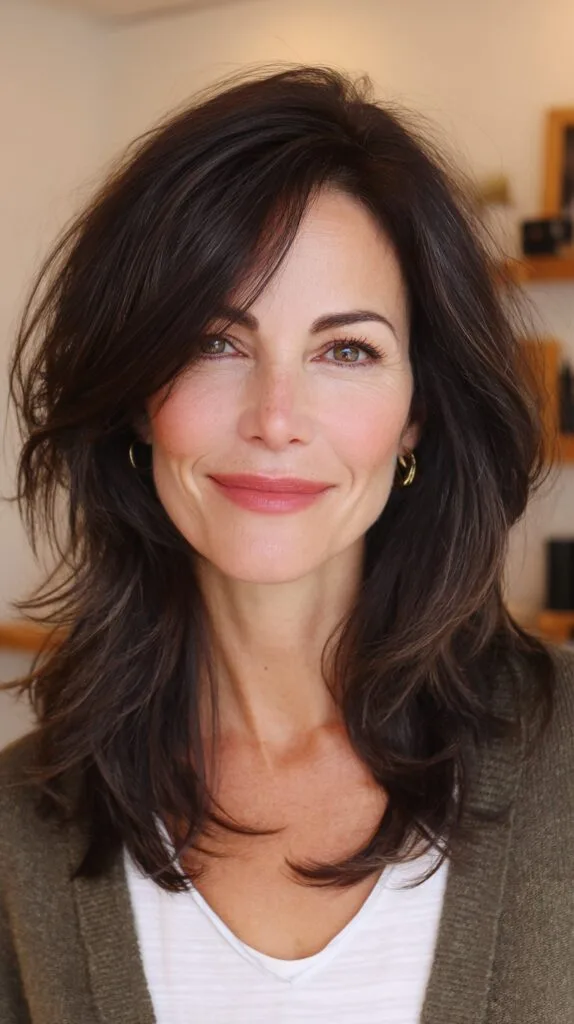 Elegant Rich Espresso Tousled Layers