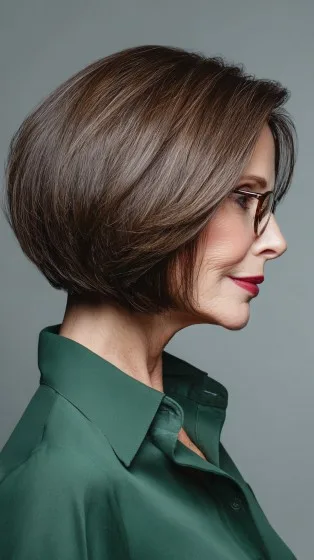 Elegant Rounded Bob with Soft Layers