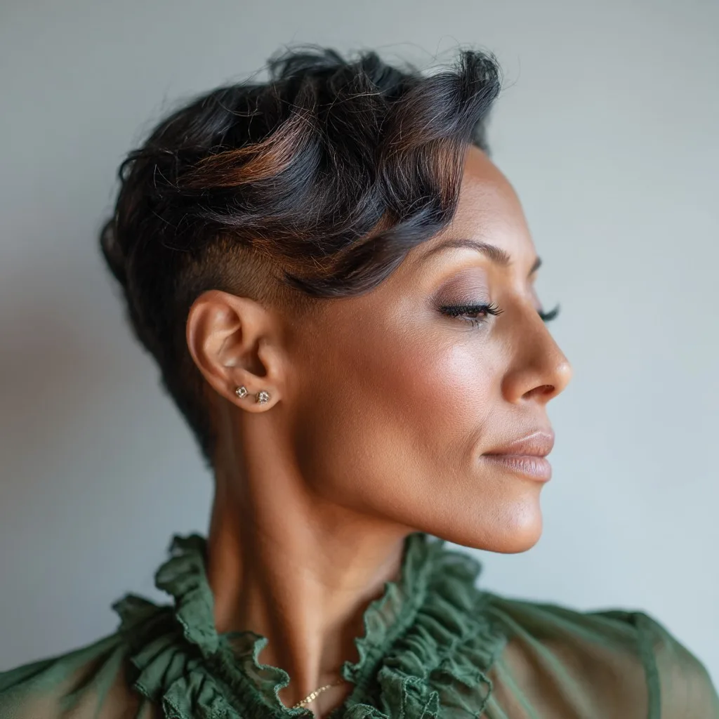 Elegant Short Cut with Defined Waves and Undercut