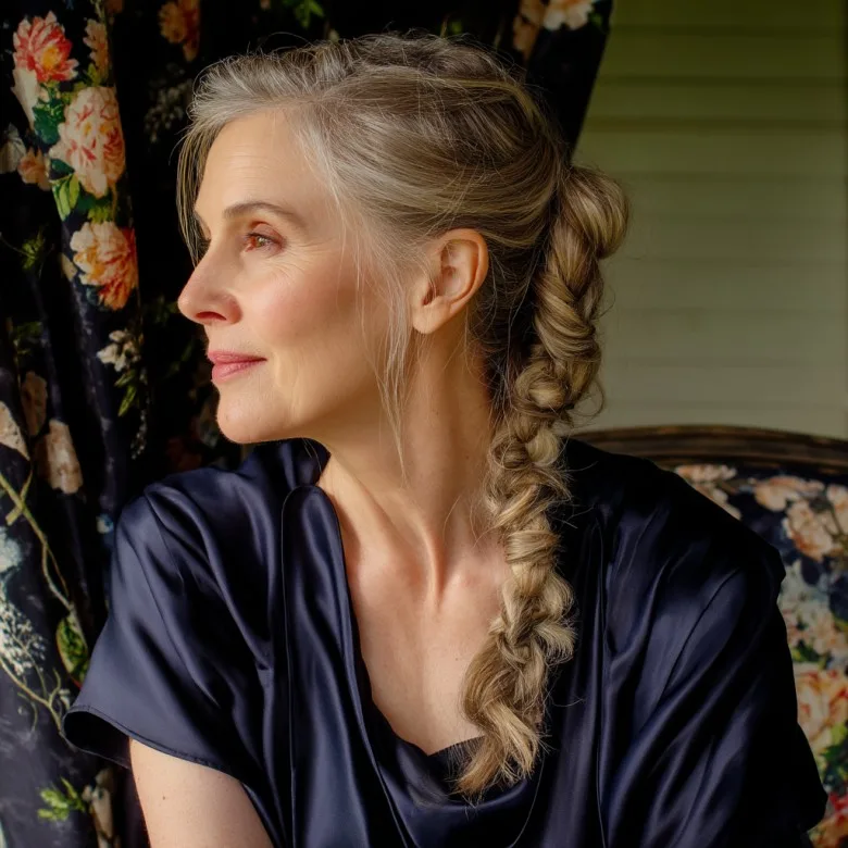 Elegant Side Braid with Soft Waves