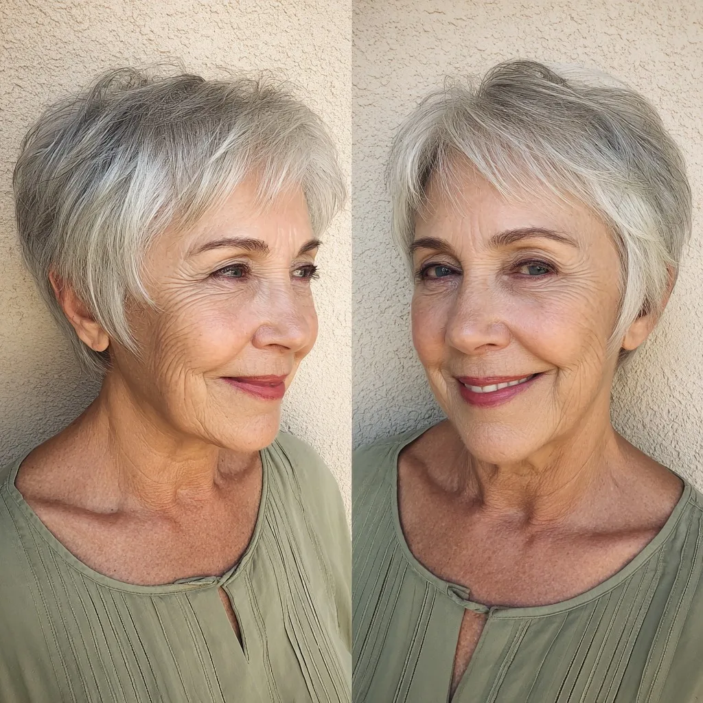 Elegant Silver Bixie Shag with Soft Volume