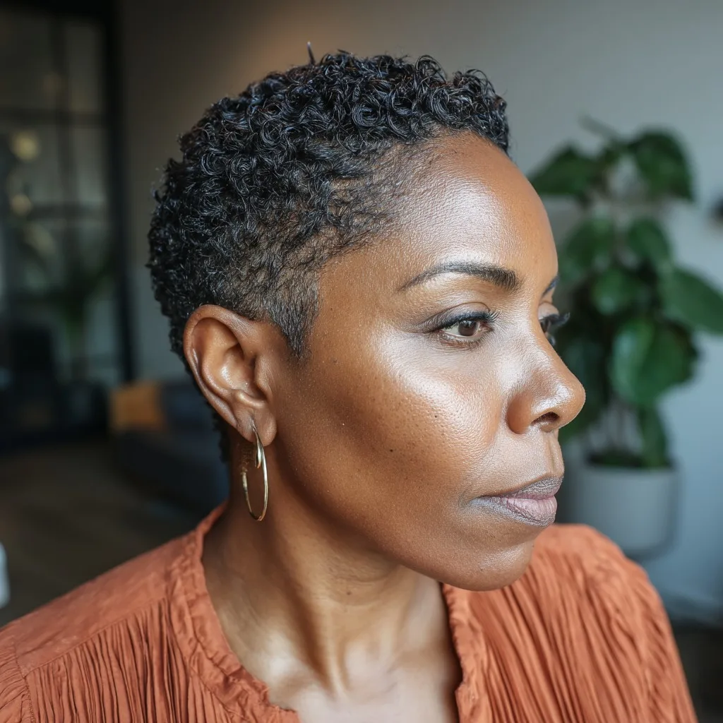 Elegant Textured Short Crop with Defined Curls