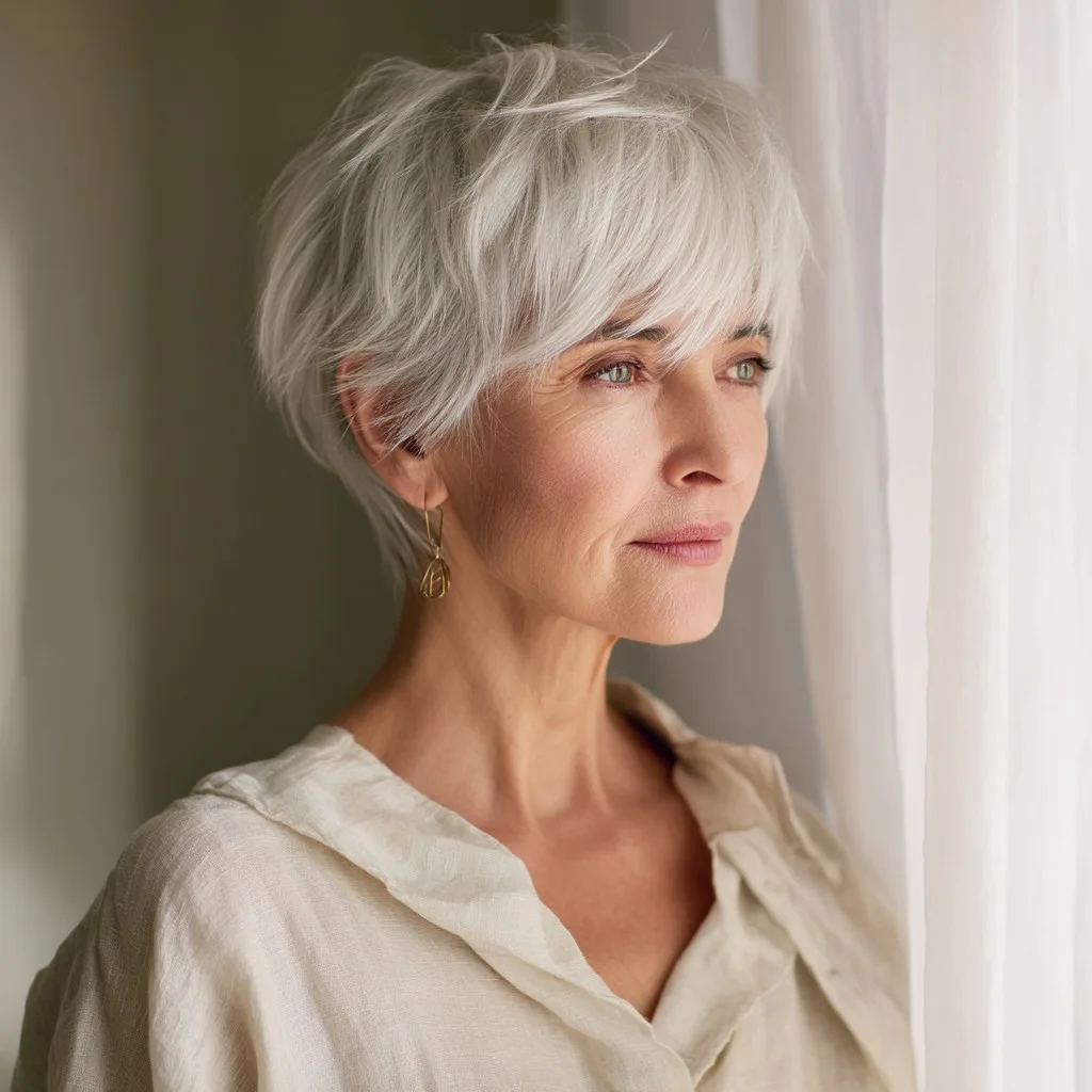 Elegant Textured Short Mixie Cut with Subtle Layers