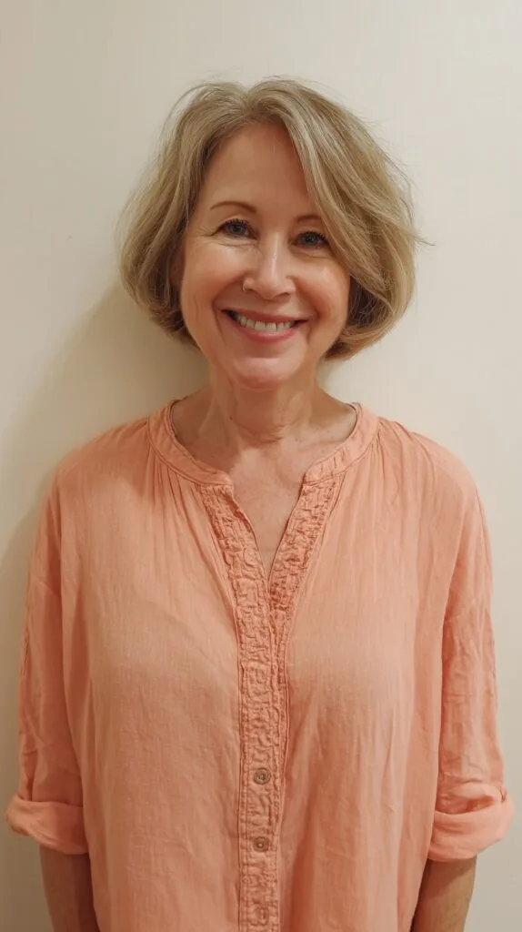 Fresh Blonde Layered Bob with Natural Waves