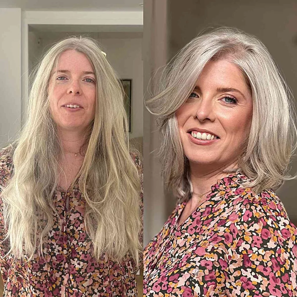 Full-Looking Thin Hairstyle for Older Women