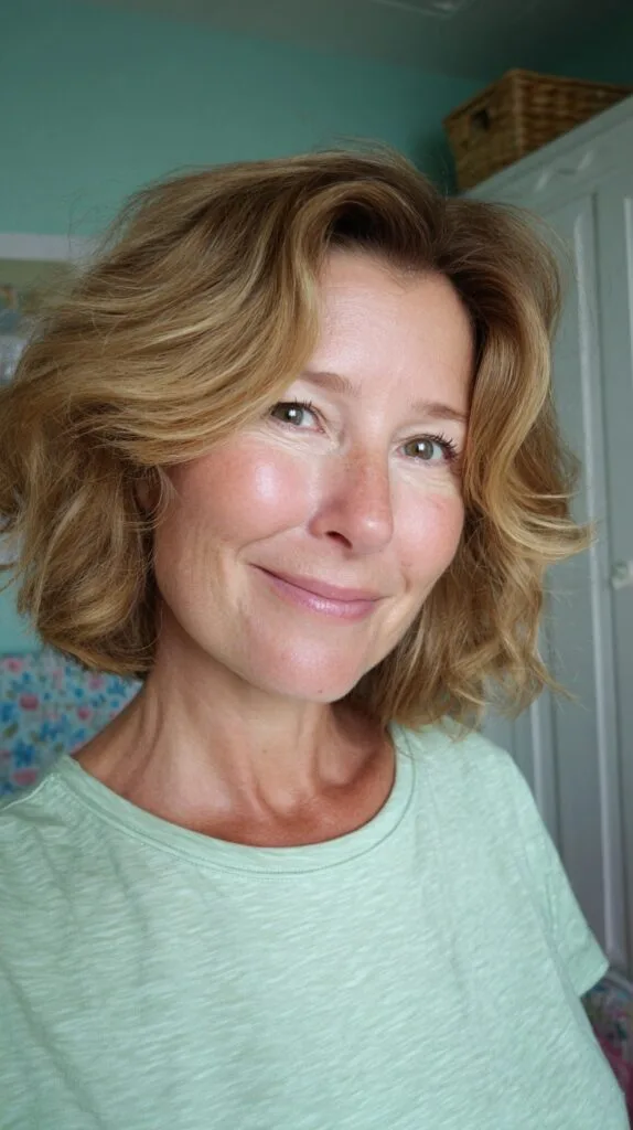 Golden Wheat Wavy Bob for a Refreshing Look