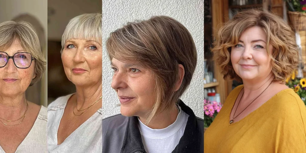 50 Slimming Short Hairstyles for Women Over 50 with Round Faces