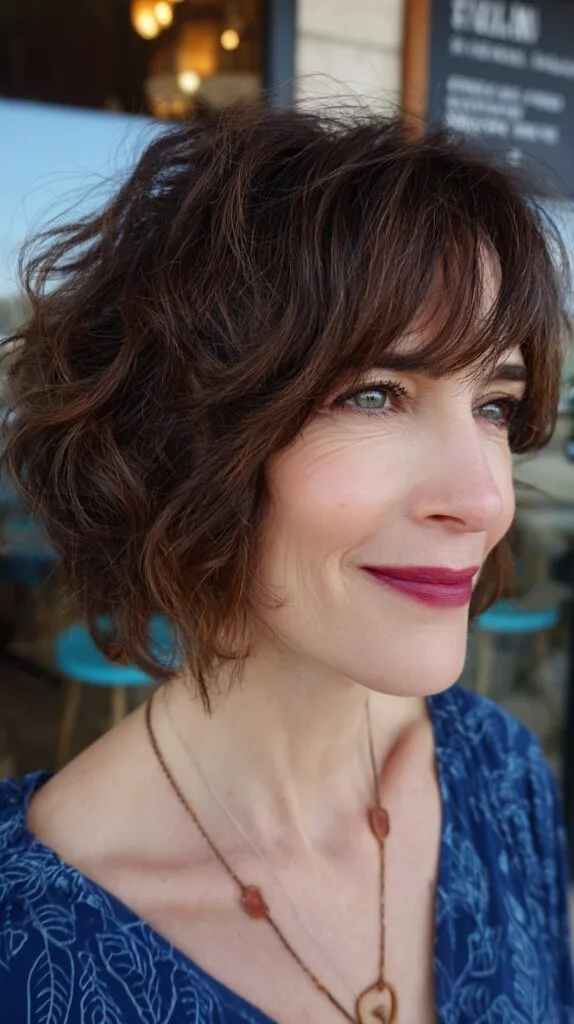 Layered Chestnut Waves with Soft Fringe