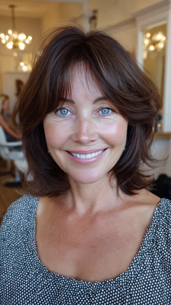 Layered Chocolate Brown Cut with Soft Face-Framing Layers