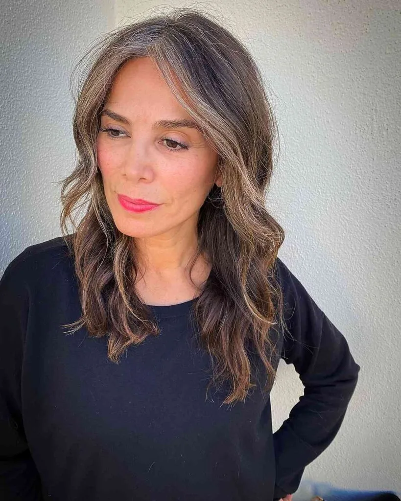 long silver hair for women over 50