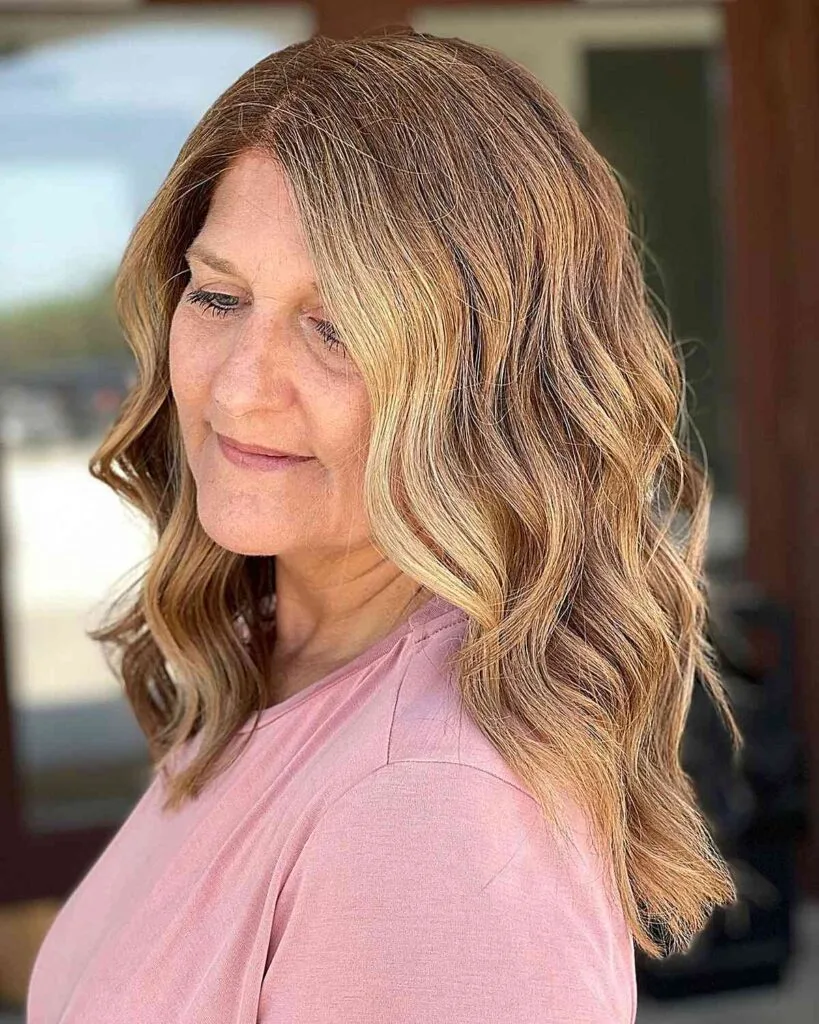 Medium Honey Waves for Older Ladies during Fall Season