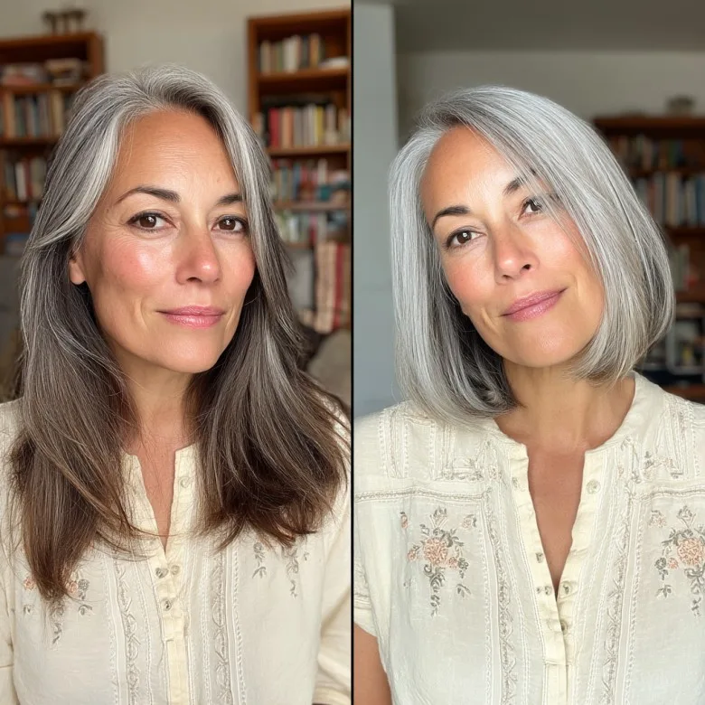 Modern Gray Bob with Subtle Layers
