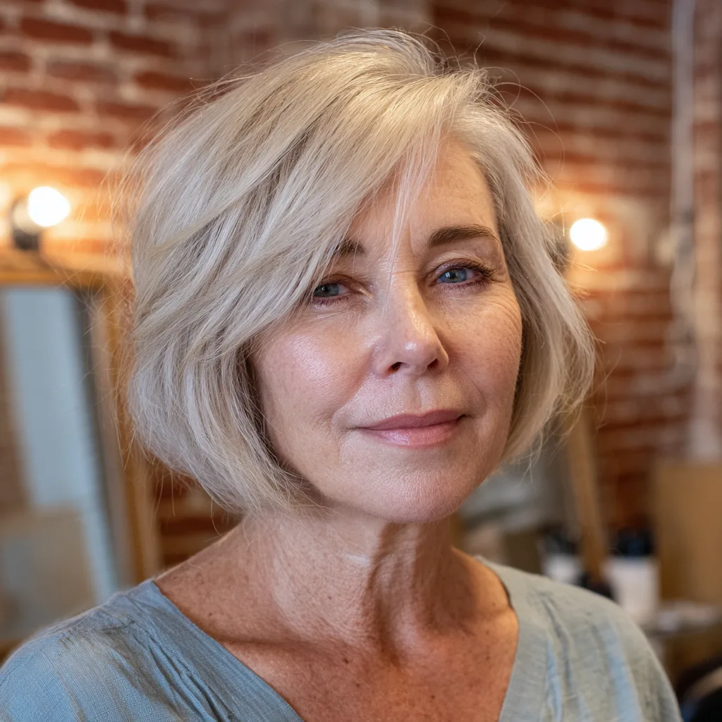 Modern Light Blonde Bob with Soft Textured Layers