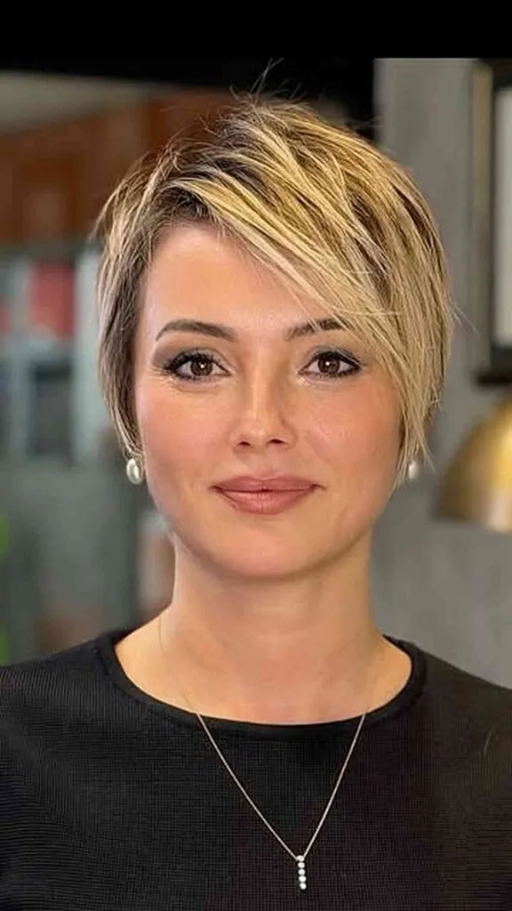 Modern Short Blonde Pixie Cut with Textured Layers