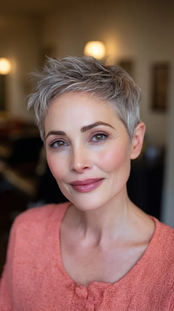 Modern Silver Pixie with Dynamic Texture