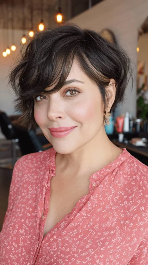 Modern Textured Bixie Cut with Soft Waves