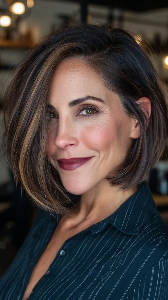 Modern Textured Bob with Subtle Face-Framing Highlights